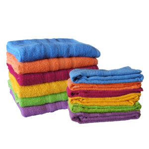 CAJA SURTIDA DE TOALLA BAÑO LISA FORMATO PDQ 48 UNIDADES