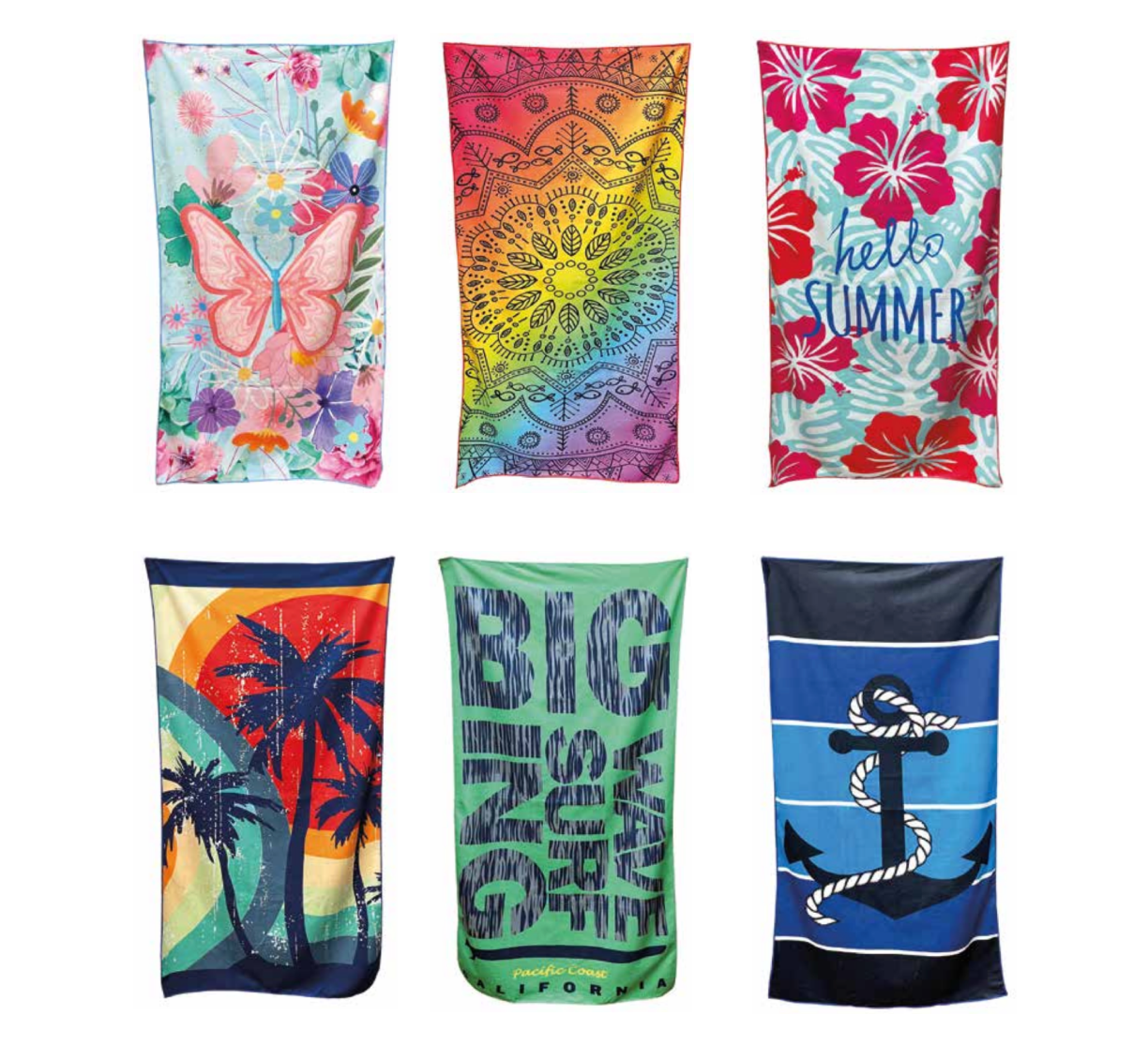 Caja Surtida de 120 Toalla playa microbra estampada